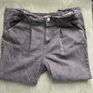 Black buckle waist jeans